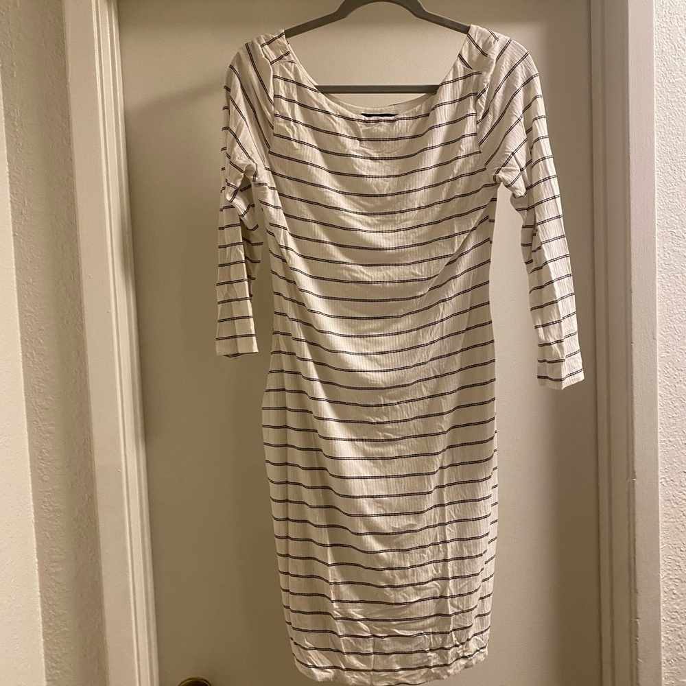 Striped White and Black Dress